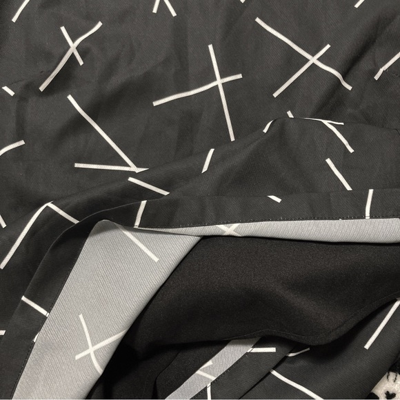 PINK MARTINI Black white crosshatch design short sleeve a-line dress goth MEDIUM - Picture 11 of 14